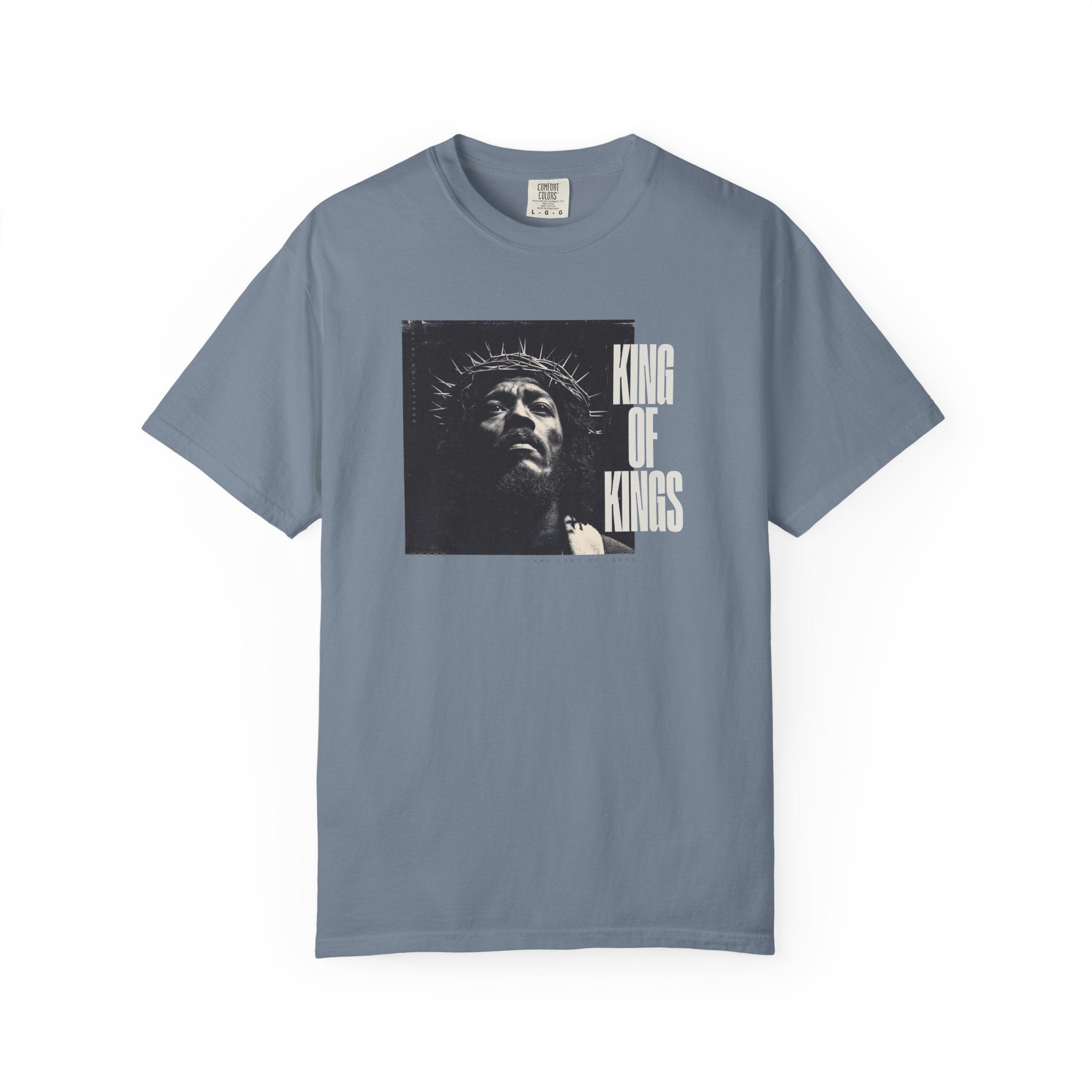 King of Kings Tee – Revelation 19:16 Black Jesus Design