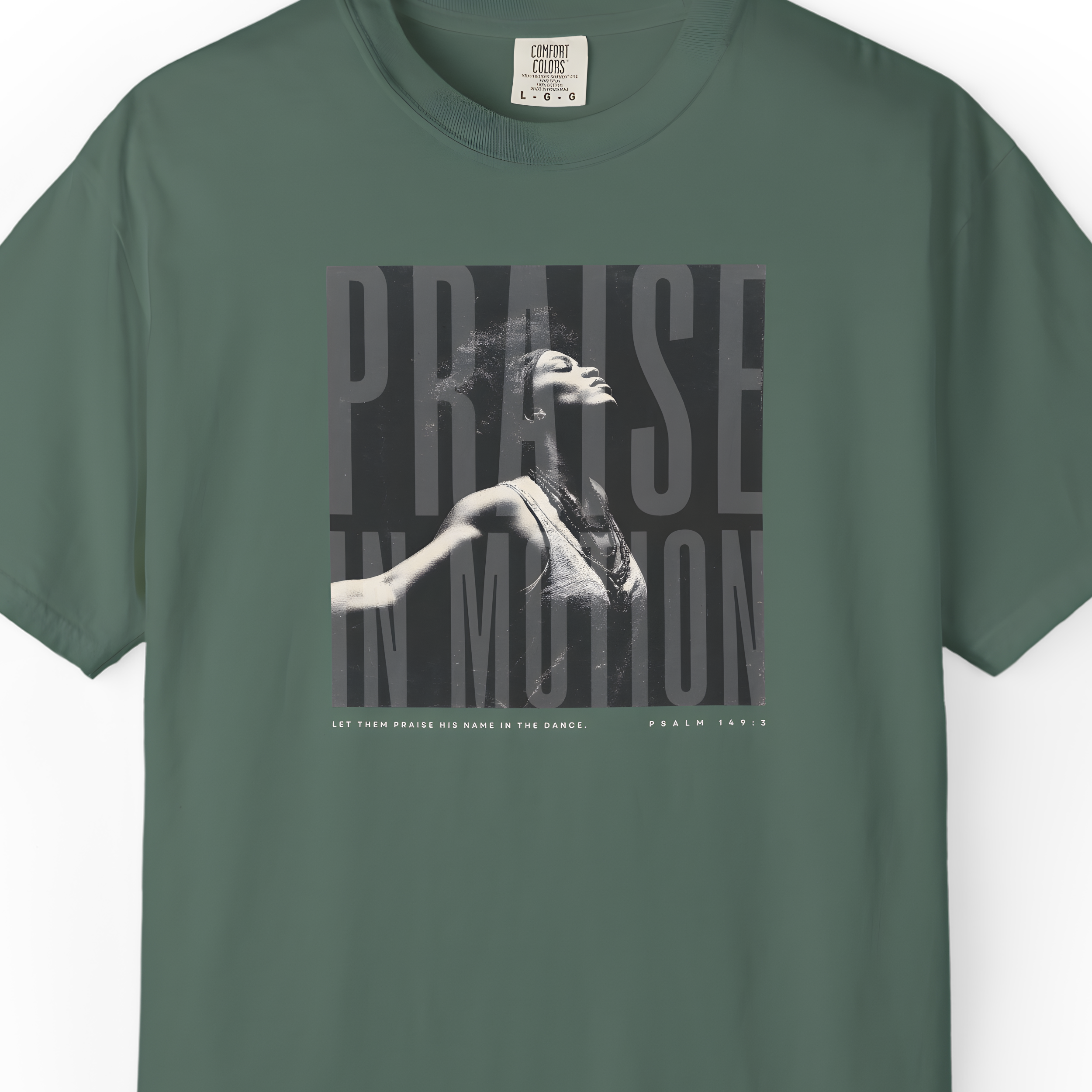 Praise in Motion Classic Tee – Psalm 149:3 Faith in Movement Black / S-White / S-Bay / S-Berry / S-Blue Spruce / S