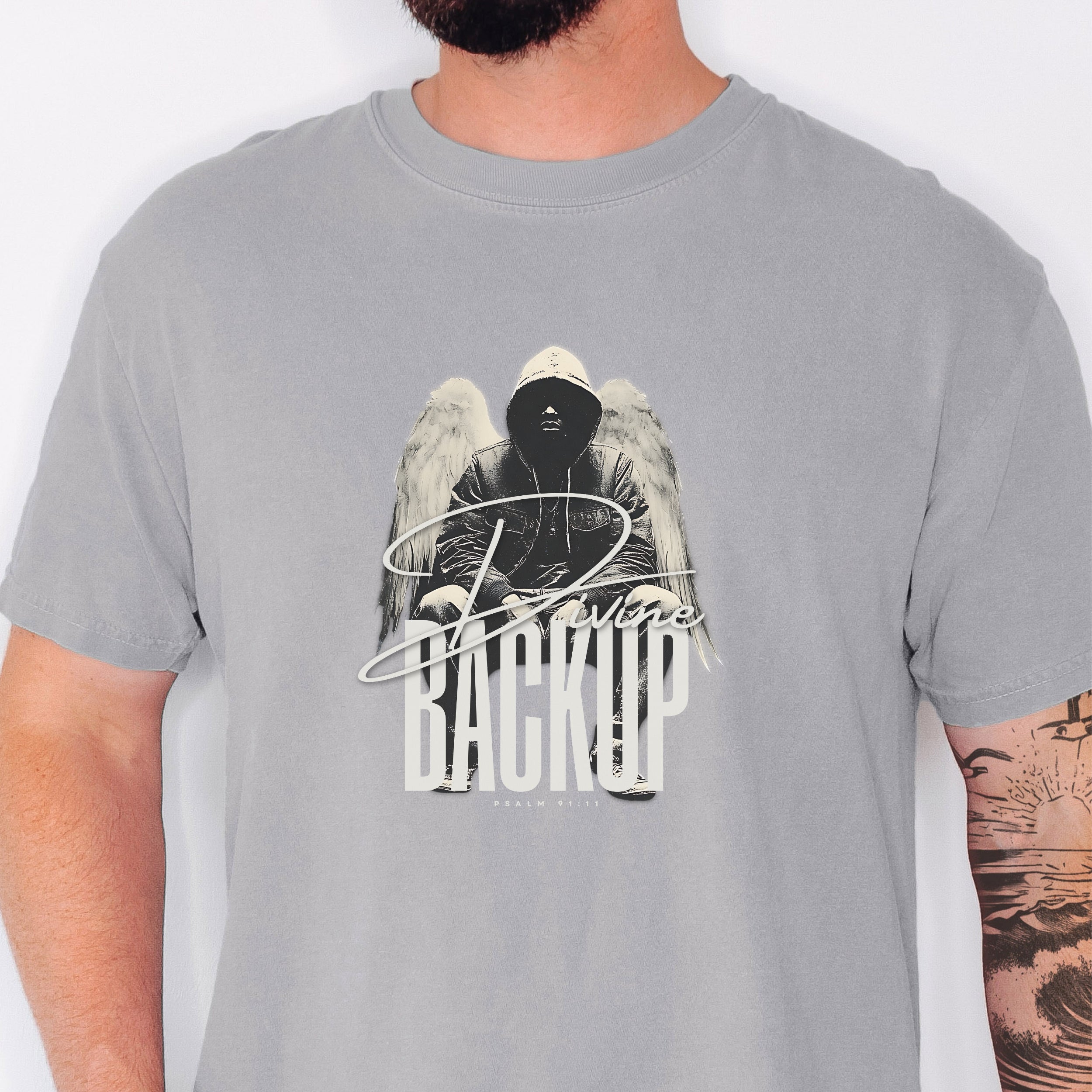 Divine Backup Angel Wings Tee – Bold Christian Streetwear Shirt