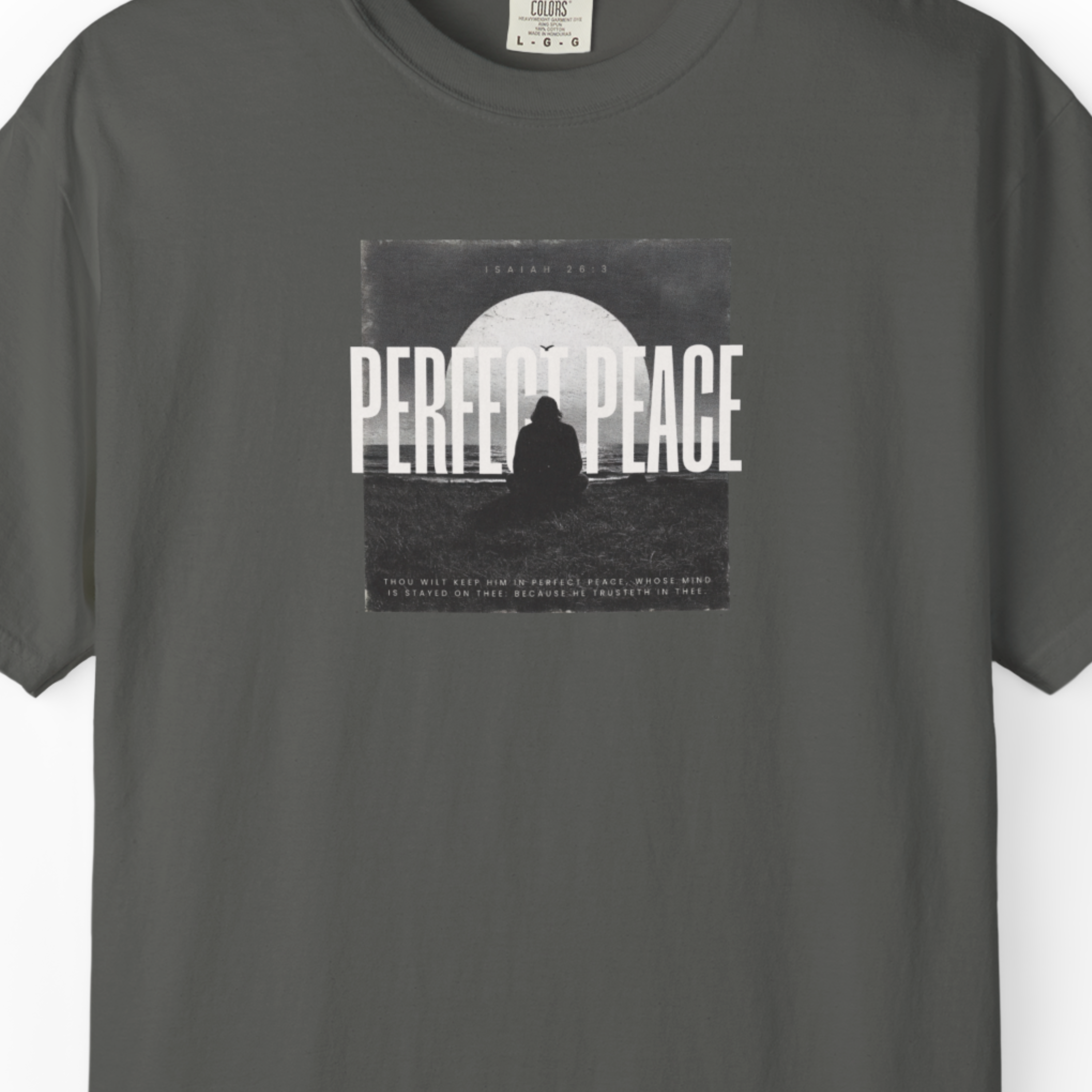 Perfect Peace Tee – Isaiah 26:3 Christian Shirt for Calm & Trust Black / S-Bay / S-Berry / S-Blue Jean / S-Blue Spruce / S
