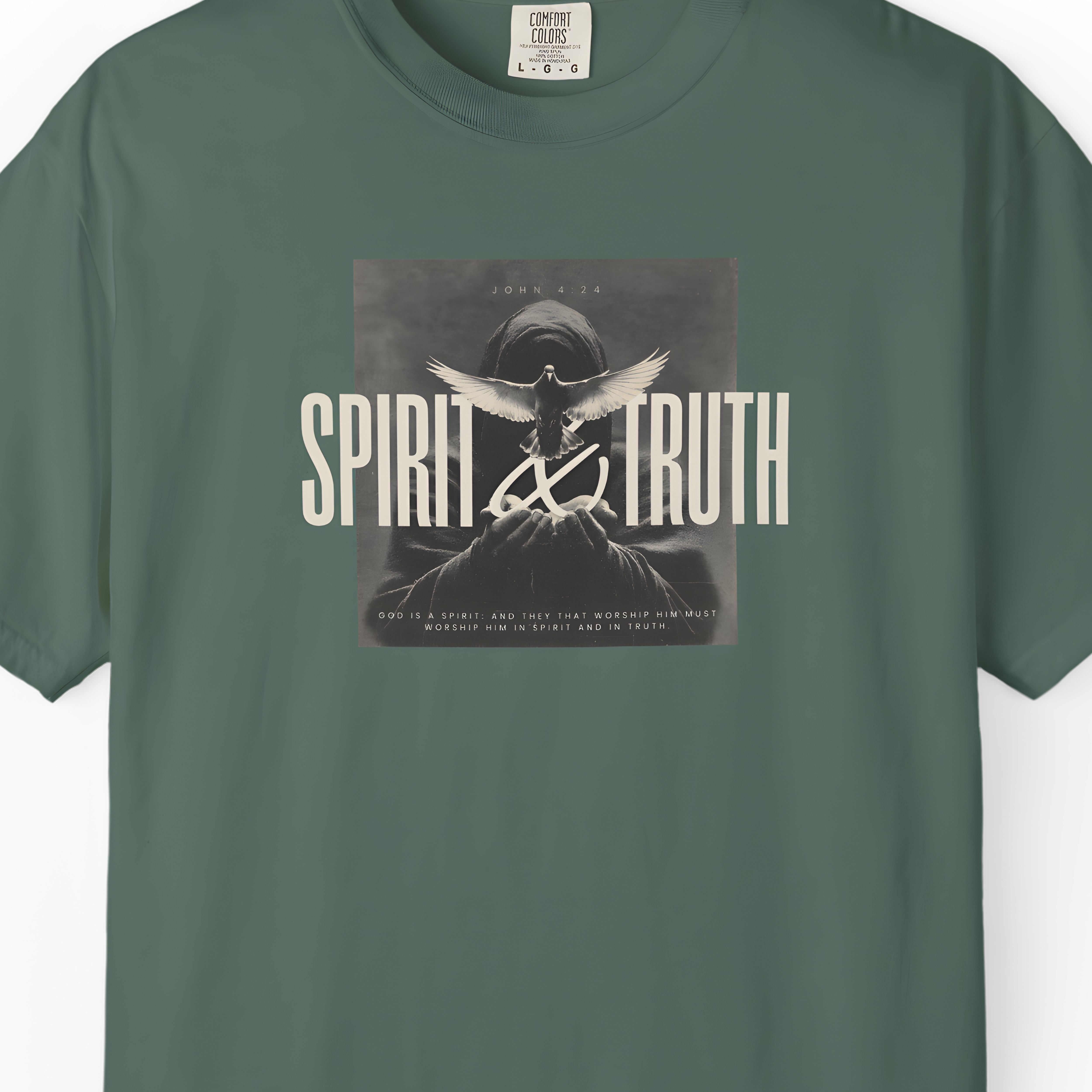 Spirit & Truth Tee – John 4:24 Christian Shirt White / S-Berry / S-Brick / S-Graphite / S-Ice Blue / S