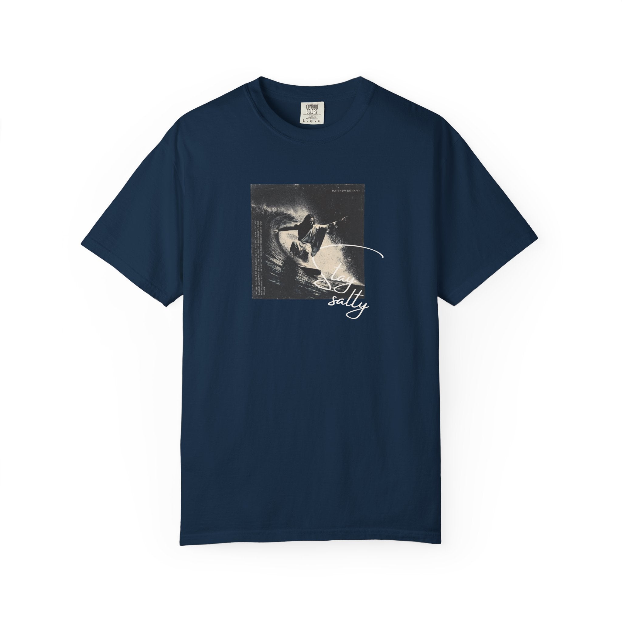 Stay Salty Surfer Tee – Script Christian Beachwear Matthew 5:13