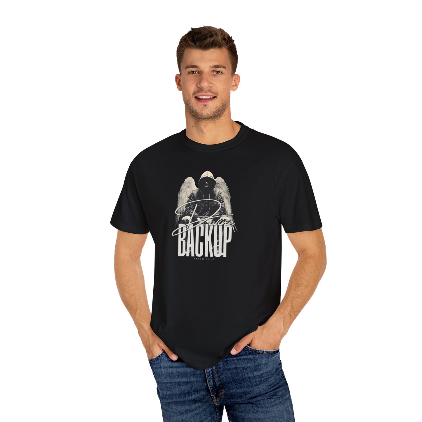Divine Backup Angel Wings Tee – Bold Christian Streetwear Shirt