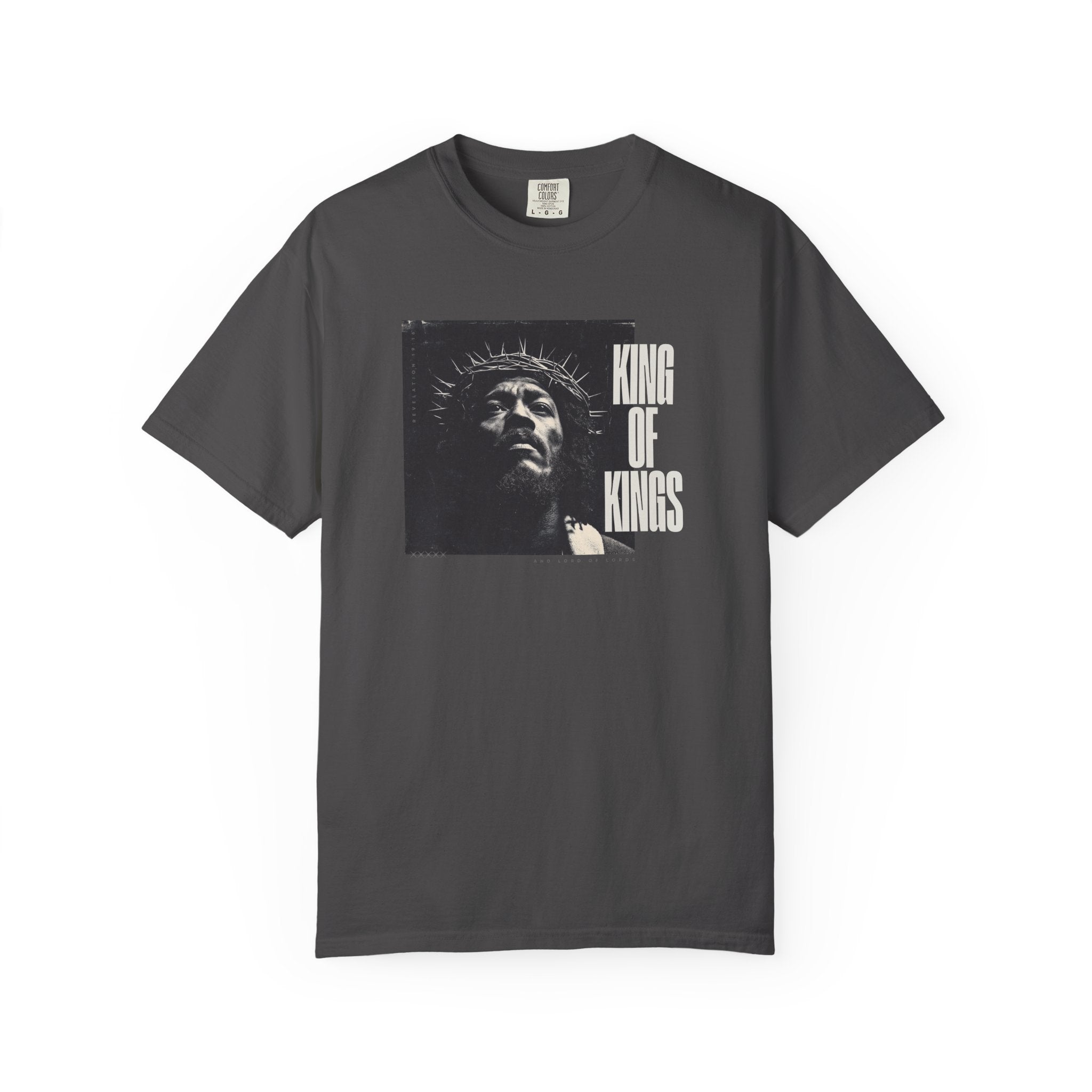 King of Kings Tee – Revelation 19:16 Black Jesus Design