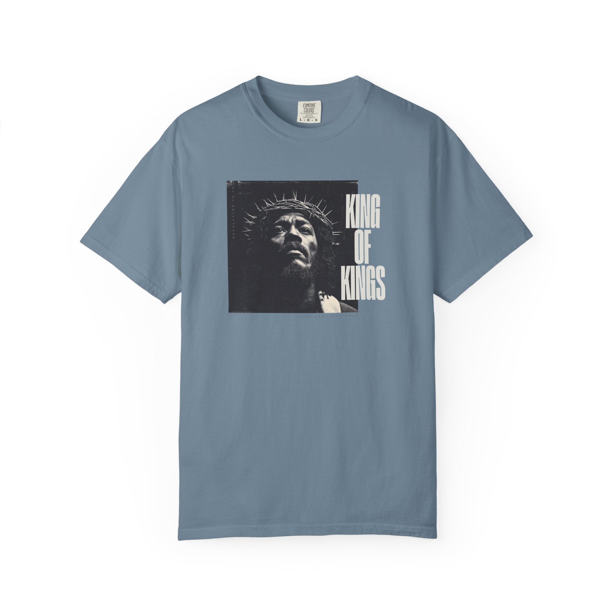 King of Kings Tee – Revelation 19:16 Black Jesus Design