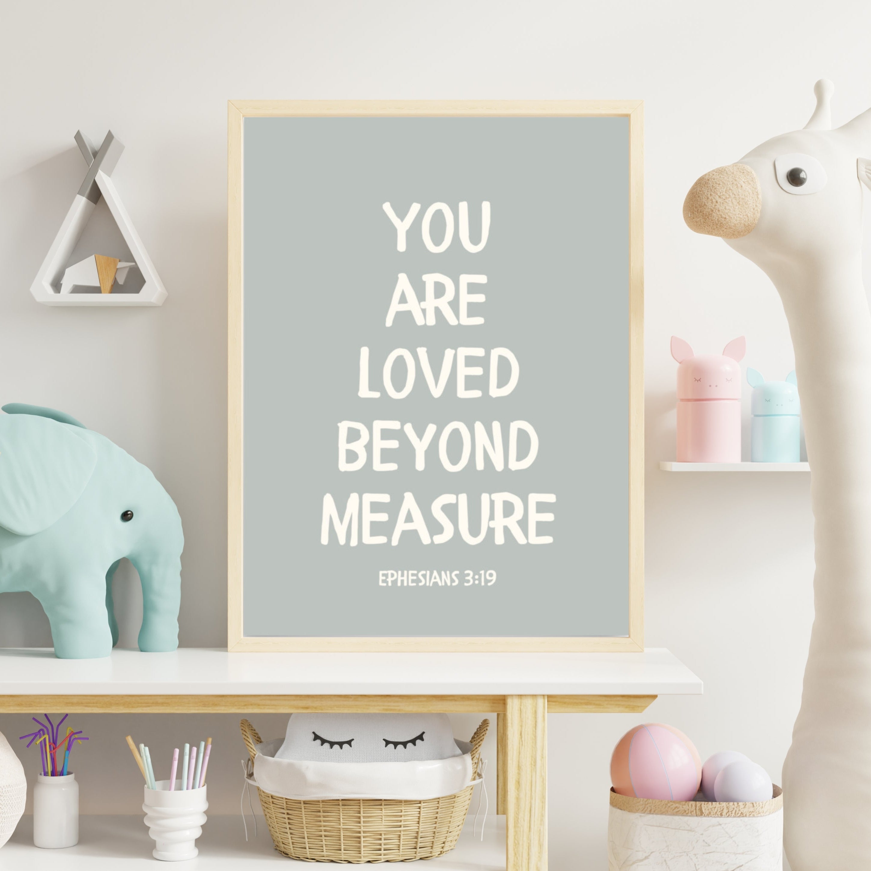 Ephesians 3:19 - “You Are Loved Beyond Measure” – Framed Bible Verse Print