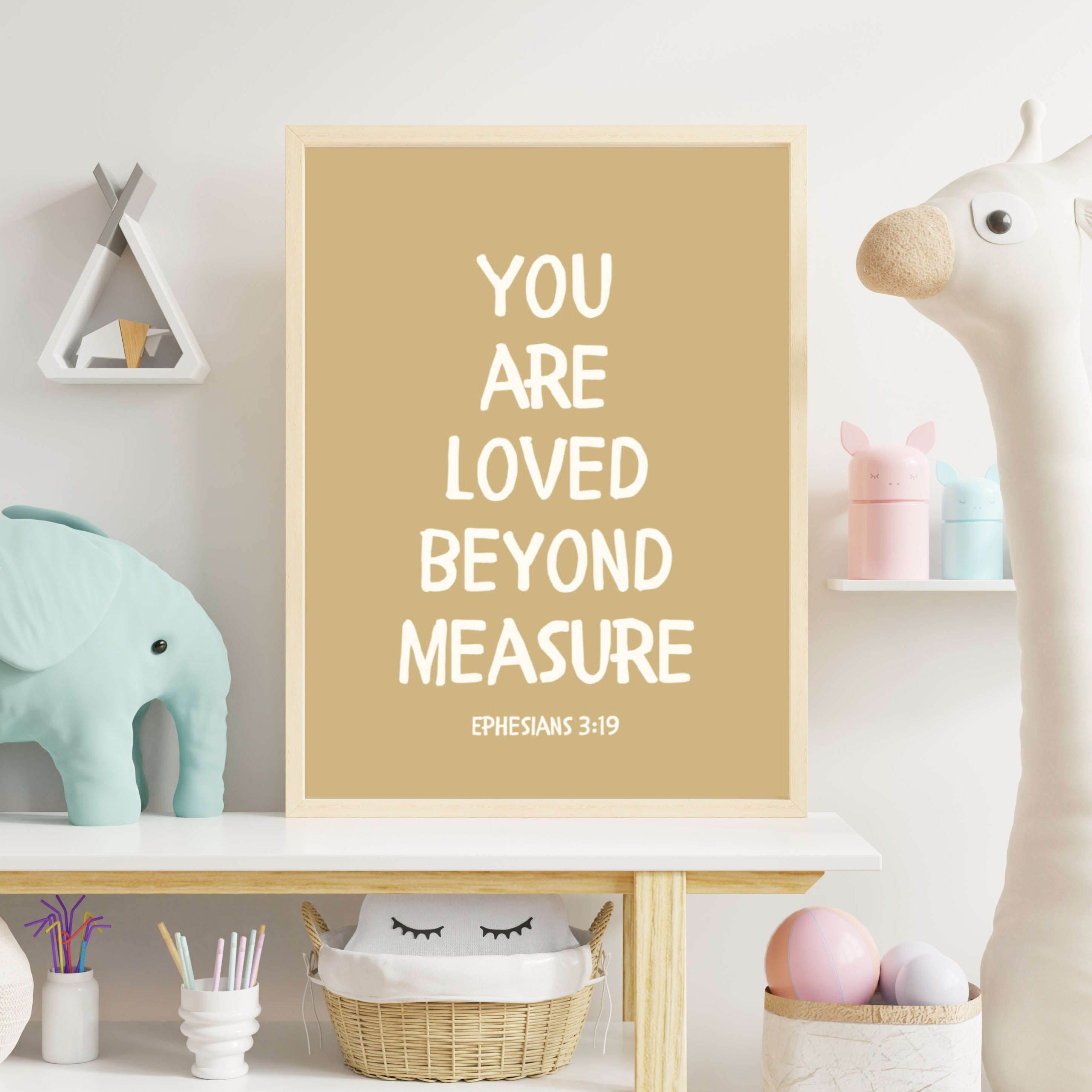 Ephesians 3:19 - “You Are Loved Beyond Measure” – Framed Bible Verse Print
