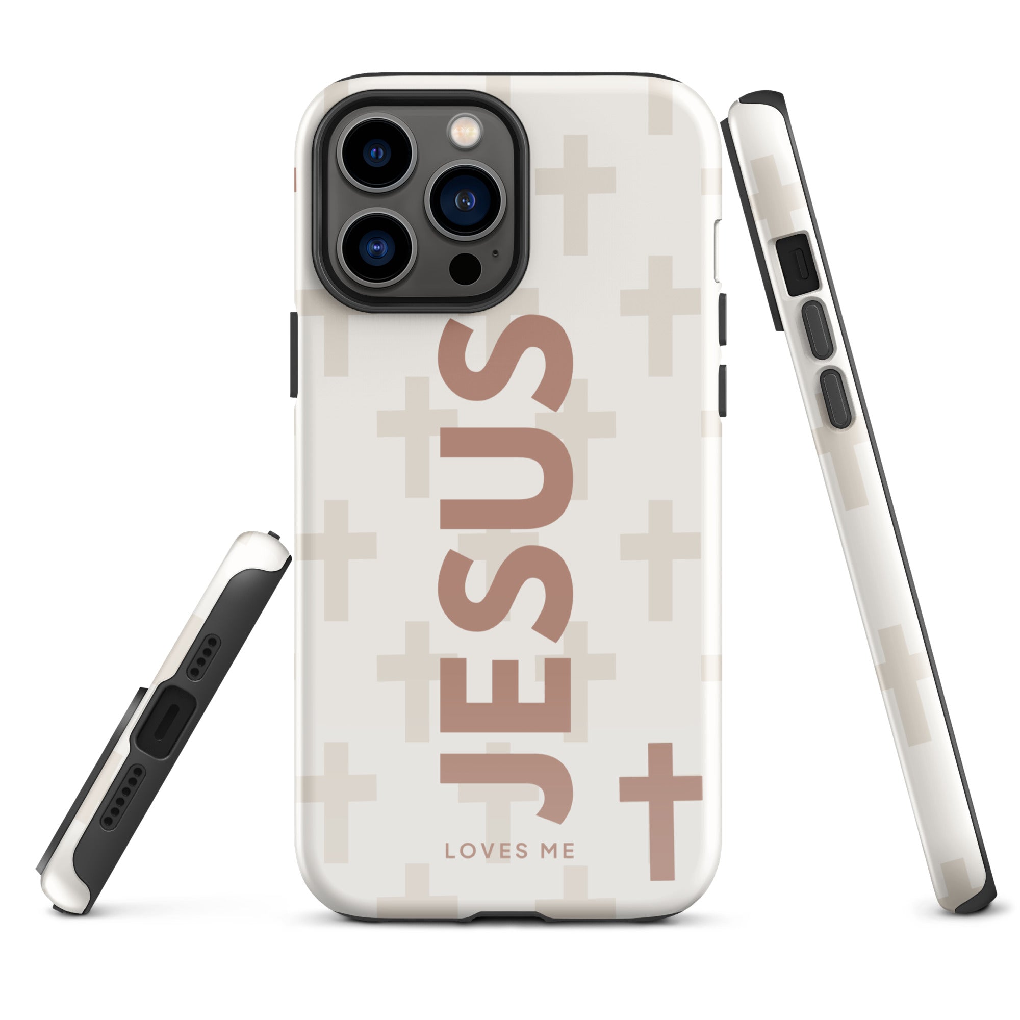 Jesus Loves me In Brown And Beige - Tough Case for iPhone and Samsung Glossy / iPhone 11-Glossy / iPhone 11 Pro-Glossy / iPhone 11 Pro Max-Glossy / iPhone 12 mini-Glossy / iPhone 12-Glossy / iPhone 12 Pro-Glossy / iPhone 12 Pro Max-Glossy / iPhone 13 mini-Glossy / iPhone 13-Glossy / iPhone 13 Pro