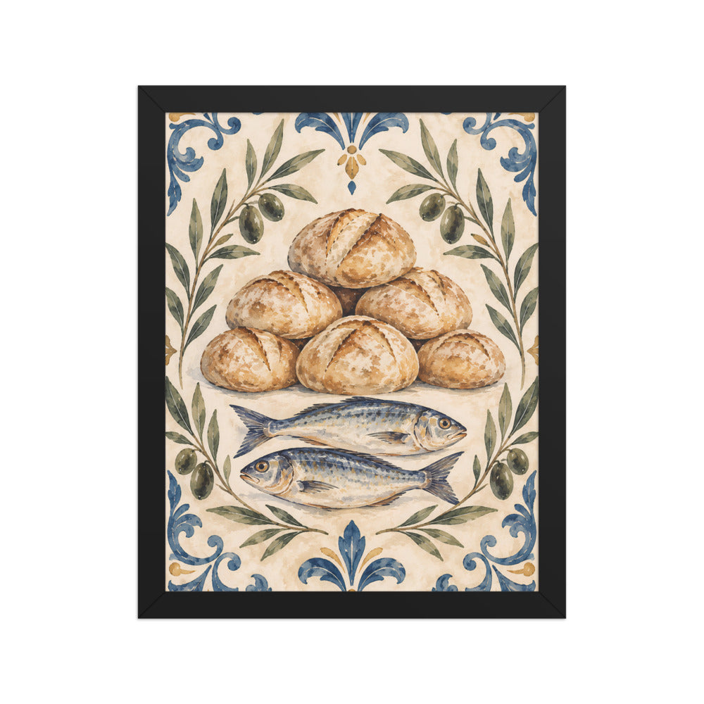 Bread and Fish matte black frame 11x14