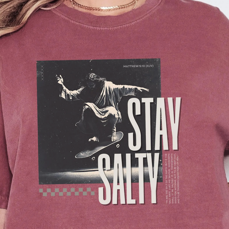 Stay Salty T-Shirt – Bold Christian Streetwear Inspired by Matthew 5:13