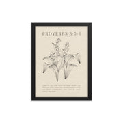 Proverbs 3:5-6 Verse Printed - Floral On Beige Background    5″×7″ / Unframed Matte Paper-A1 (23.3″×33.1″) / Unframed Matte Paper-A2 (16.5″×23.3″) / Unframed Matte Paper-8″×10″ / Unframed Matte Paper-8″×10″ / Black-8″×10″ / Red Oak-8″×10″ / White-11″×14″ / Unframed Matte Paper-11″×14″ / Black-11″×14″ / Red Oak