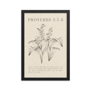Proverbs 3:5-6 Verse Printed - Floral On Beige Background    5″×7″ / Unframed Matte Paper-A1 (23.3″×33.1″) / Unframed Matte Paper-A2 (16.5″×23.3″) / Unframed Matte Paper-8″×10″ / Unframed Matte Paper-8″×10″ / Black-8″×10″ / Red Oak-8″×10″ / White-11″×14″ / Unframed Matte Paper-11″×14″ / Black-11″×14″ / Red Oak
