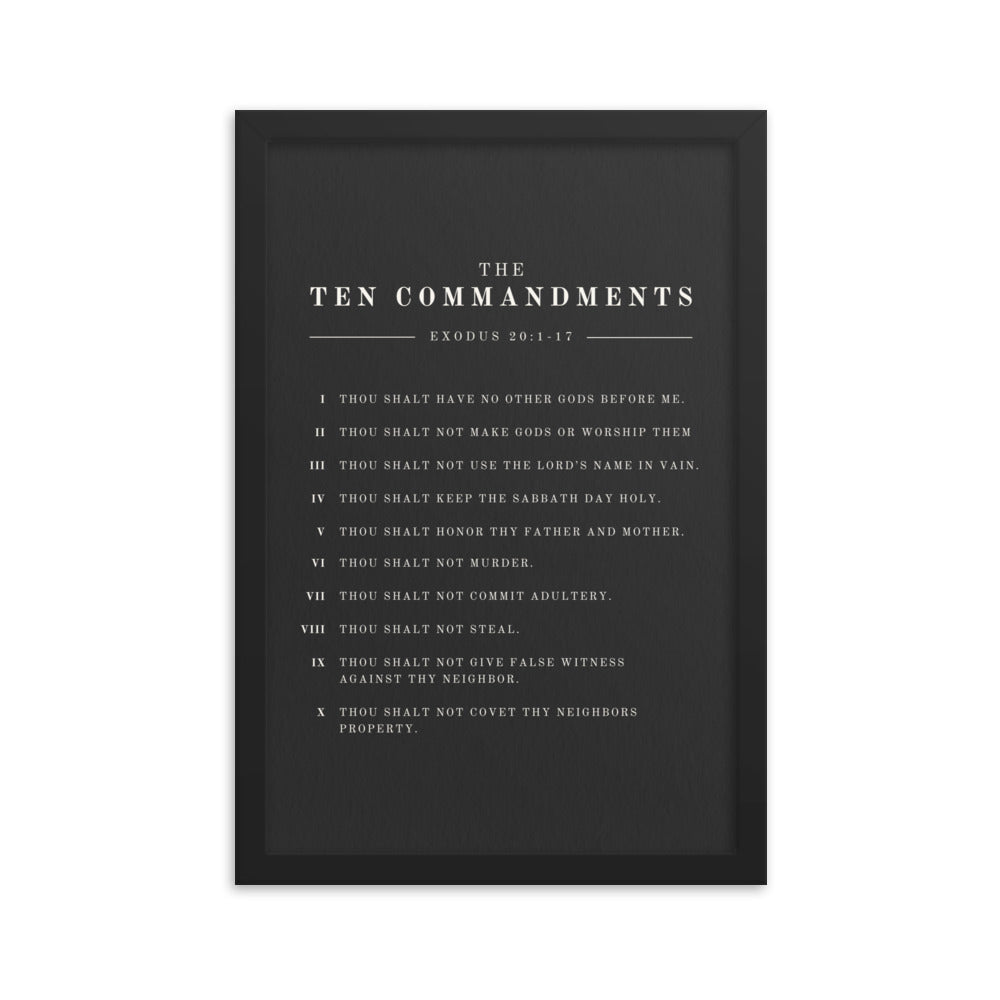 The Ten Commandments - Dark 12x18