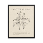 Proverbs 3:5-6 Verse Printed - Floral On Beige Background    5″×7″ / Unframed Matte Paper-A1 (23.3″×33.1″) / Unframed Matte Paper-A2 (16.5″×23.3″) / Unframed Matte Paper-8″×10″ / Unframed Matte Paper-8″×10″ / Black-8″×10″ / Red Oak-8″×10″ / White-11″×14″ / Unframed Matte Paper-11″×14″ / Black-11″×14″ / Red Oak