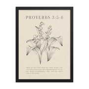 Proverbs 3:5-6 Verse Printed - Floral On Beige Background    5″×7″ / Unframed Matte Paper-A1 (23.3″×33.1″) / Unframed Matte Paper-A2 (16.5″×23.3″) / Unframed Matte Paper-8″×10″ / Unframed Matte Paper-8″×10″ / Black-8″×10″ / Red Oak-8″×10″ / White-11″×14″ / Unframed Matte Paper-11″×14″ / Black-11″×14″ / Red Oak