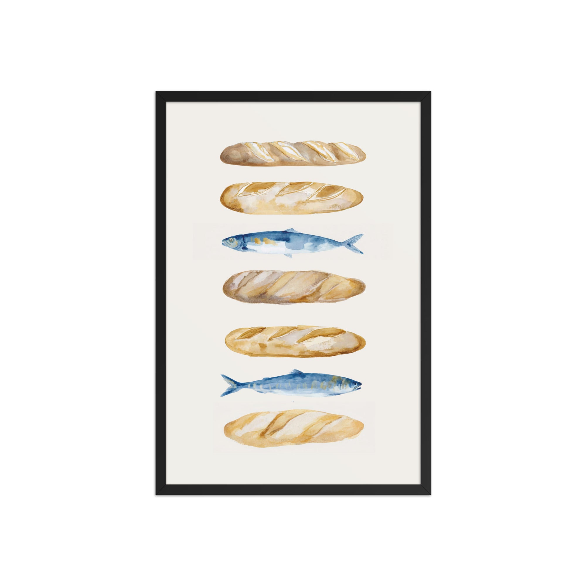 Miracle of Abundance - Loaves and Fishes Christian Wall Art Unframed Matte Paper / 8″×10″-Unframed Matte Paper / 11″×14″-Unframed Matte Paper / 12″×16″-Unframed Matte Paper / 12″×18″-Unframed Matte Paper / 16″×20″-Unframed Matte Paper / 18″×24″-Unframed Matte Paper / 20″×30″-Unframed Matte Paper / 24″×36″-Black / 8″×10″-Black / 11″×14″
