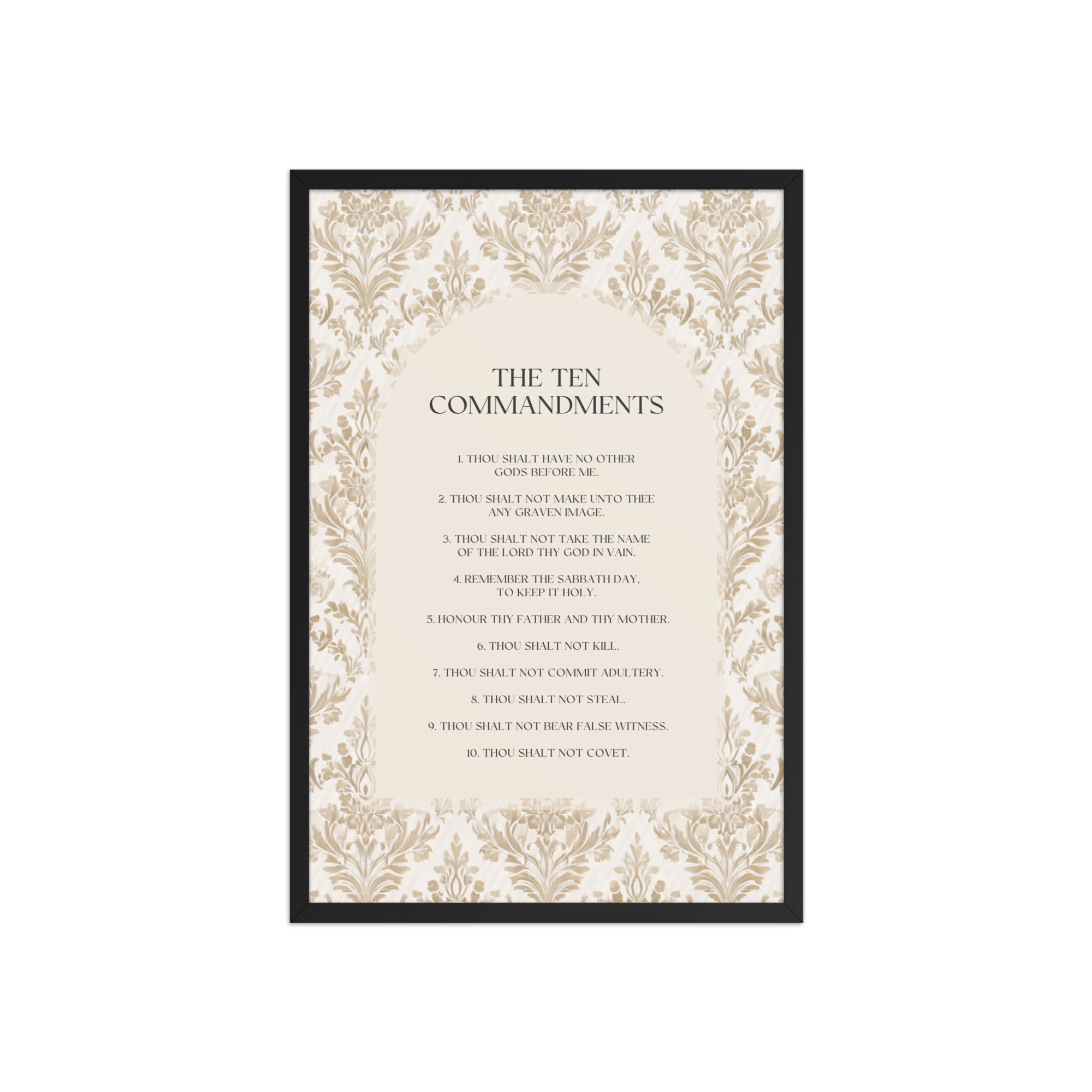 The Ten Commandments: Arch Design Print with Roman Numerals or List Unframed Matte Paper / 8″×10″ / List-Unframed Matte Paper / 8″×10″ / Roman Numerals-Unframed Matte Paper / 11″×14″ / List-Unframed Matte Paper / 11″×14″ / Roman Numerals-Unframed Matte Paper / 12″×16″ / List