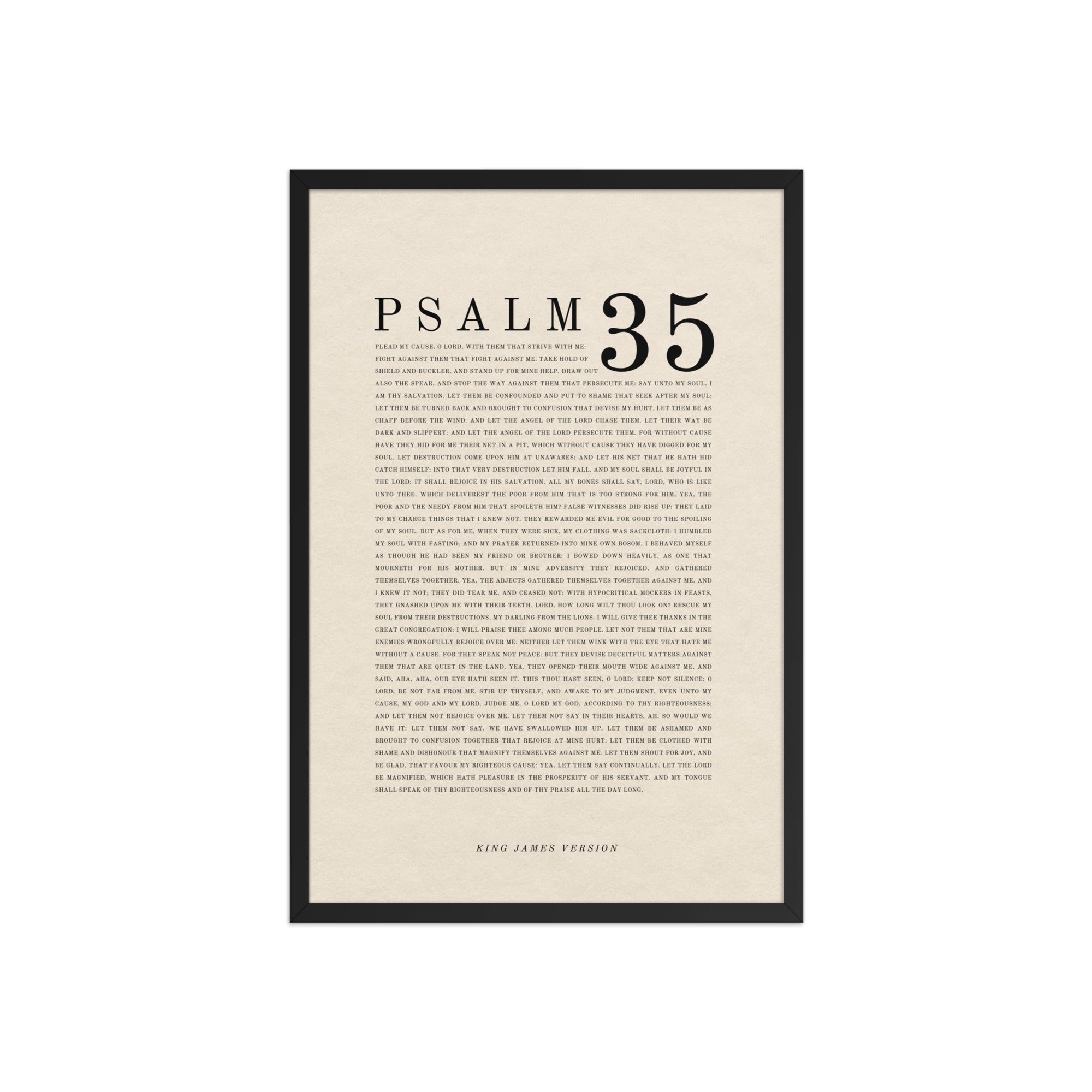 Psalm 35 Full Chapter Wall Art | Complete Scripture Print