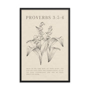Proverbs 3:5-6 Floral On Beige Background