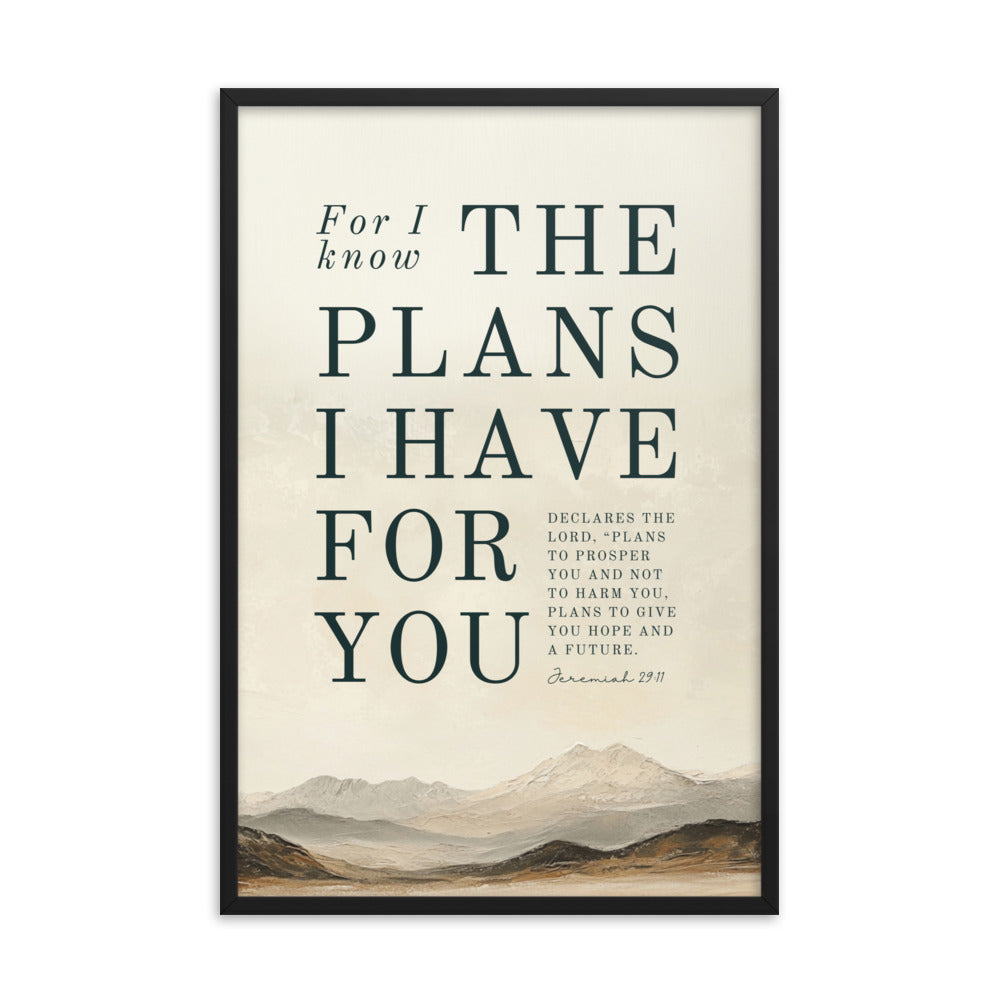Jeremiah 29:11 Verse Wall Art On Beige Mountain Background Unframed Matte Paper / 5"x7"-Unframed Matte Paper / A1 (23.3″×33.1″)-Unframed Matte Paper / A2 (16.5″×23.3″)-Unframed Matte Paper / 8″×10″-Unframed Matte Paper / 11″×14″-Unframed Matte Paper / 12″×16″-Unframed Matte Paper / 12″×18″-Unframed Matte Paper / 16″×20″-Unframed Matte Paper / 18″×24″-Unframed Matte Paper / 20"x30"