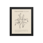 Proverbs 3:5-6 Verse Printed - Floral On Beige Background    5″×7″ / Unframed Matte Paper-A1 (23.3″×33.1″) / Unframed Matte Paper-A2 (16.5″×23.3″) / Unframed Matte Paper-8″×10″ / Unframed Matte Paper-8″×10″ / Black-8″×10″ / Red Oak-8″×10″ / White-11″×14″ / Unframed Matte Paper-11″×14″ / Black-11″×14″ / Red Oak