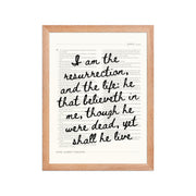 John 11:25 Wall Art – Christ's Promise Over the Chapter    Unframed Matte Paper / 8″×10″-Unframed Matte Paper / 11″×14″-Unframed Matte Paper / 12″×16″-Unframed Matte Paper / 16″×20″-Unframed Matte Paper / 18″×24″-Black / 8″×10″-Black / 11″×14″-Black / 12″×16″-Black / 16″×20″-Black / 18″×24″