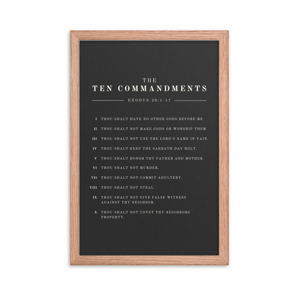 The Ten Commandments - Dark 12x18