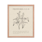 Proverbs 3:5-6 Verse Printed - Floral On Beige Background    5″×7″ / Unframed Matte Paper-A1 (23.3″×33.1″) / Unframed Matte Paper-A2 (16.5″×23.3″) / Unframed Matte Paper-8″×10″ / Unframed Matte Paper-8″×10″ / Black-8″×10″ / Red Oak-8″×10″ / White-11″×14″ / Unframed Matte Paper-11″×14″ / Black-11″×14″ / Red Oak