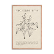 Proverbs 3:5-6 Floral On Beige 24x36