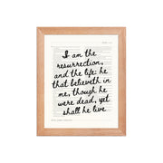 John 11:25 Wall Art – Christ's Promise Over the Chapter    Unframed Matte Paper / 8″×10″-Unframed Matte Paper / 11″×14″-Unframed Matte Paper / 12″×16″-Unframed Matte Paper / 16″×20″-Unframed Matte Paper / 18″×24″-Black / 8″×10″-Black / 11″×14″-Black / 12″×16″-Black / 16″×20″-Black / 18″×24″