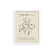 Proverbs 3:5-6 Verse Printed - Floral On Beige Background    5″×7″ / Unframed Matte Paper-A1 (23.3″×33.1″) / Unframed Matte Paper-A2 (16.5″×23.3″) / Unframed Matte Paper-8″×10″ / Unframed Matte Paper-8″×10″ / Black-8″×10″ / Red Oak-8″×10″ / White-11″×14″ / Unframed Matte Paper-11″×14″ / Black-11″×14″ / Red Oak
