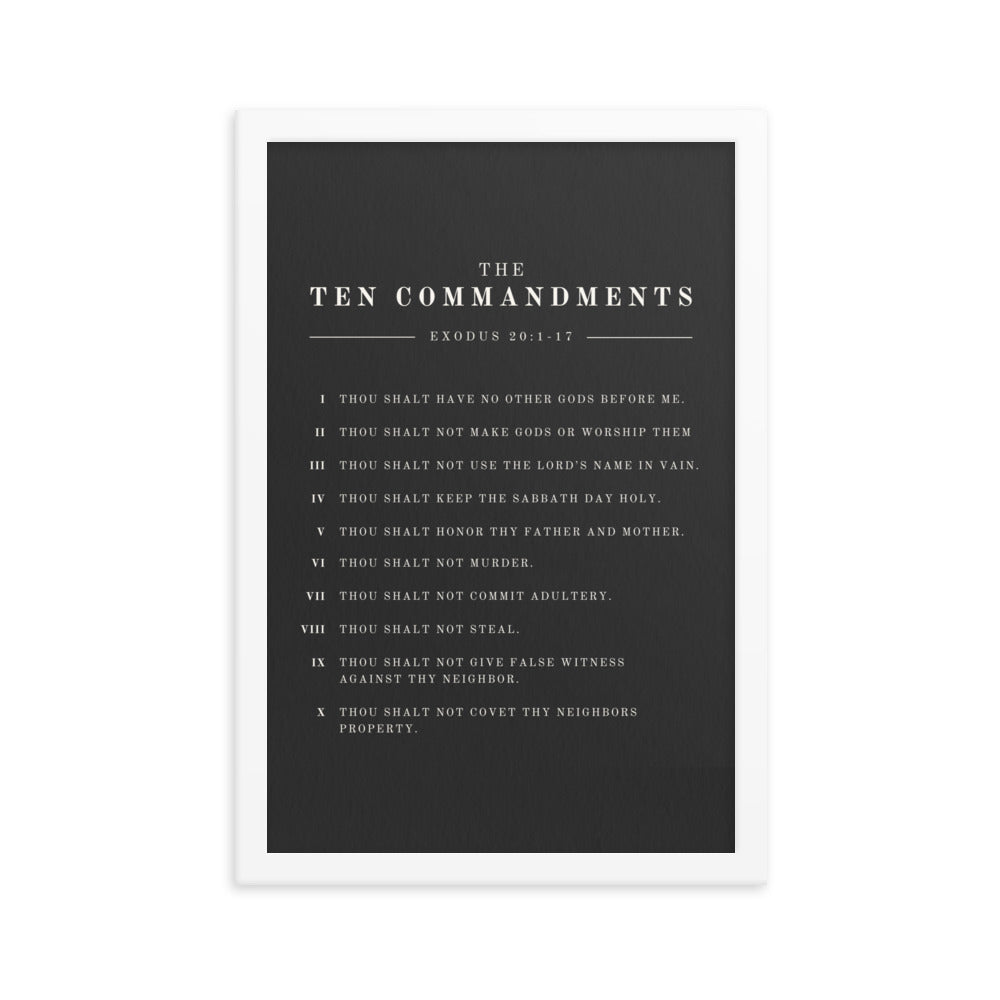 The Ten Commandments - Dark 12x18