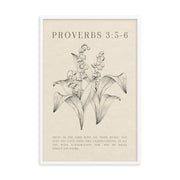Proverbs 3:5-6 Floral On Beige 24x36