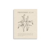 Proverbs 3:5-6 Verse Printed - Floral On Beige Background    5″×7″ / Unframed Matte Paper-A1 (23.3″×33.1″) / Unframed Matte Paper-A2 (16.5″×23.3″) / Unframed Matte Paper-8″×10″ / Unframed Matte Paper-8″×10″ / Black-8″×10″ / Red Oak-8″×10″ / White-11″×14″ / Unframed Matte Paper-11″×14″ / Black-11″×14″ / Red Oak