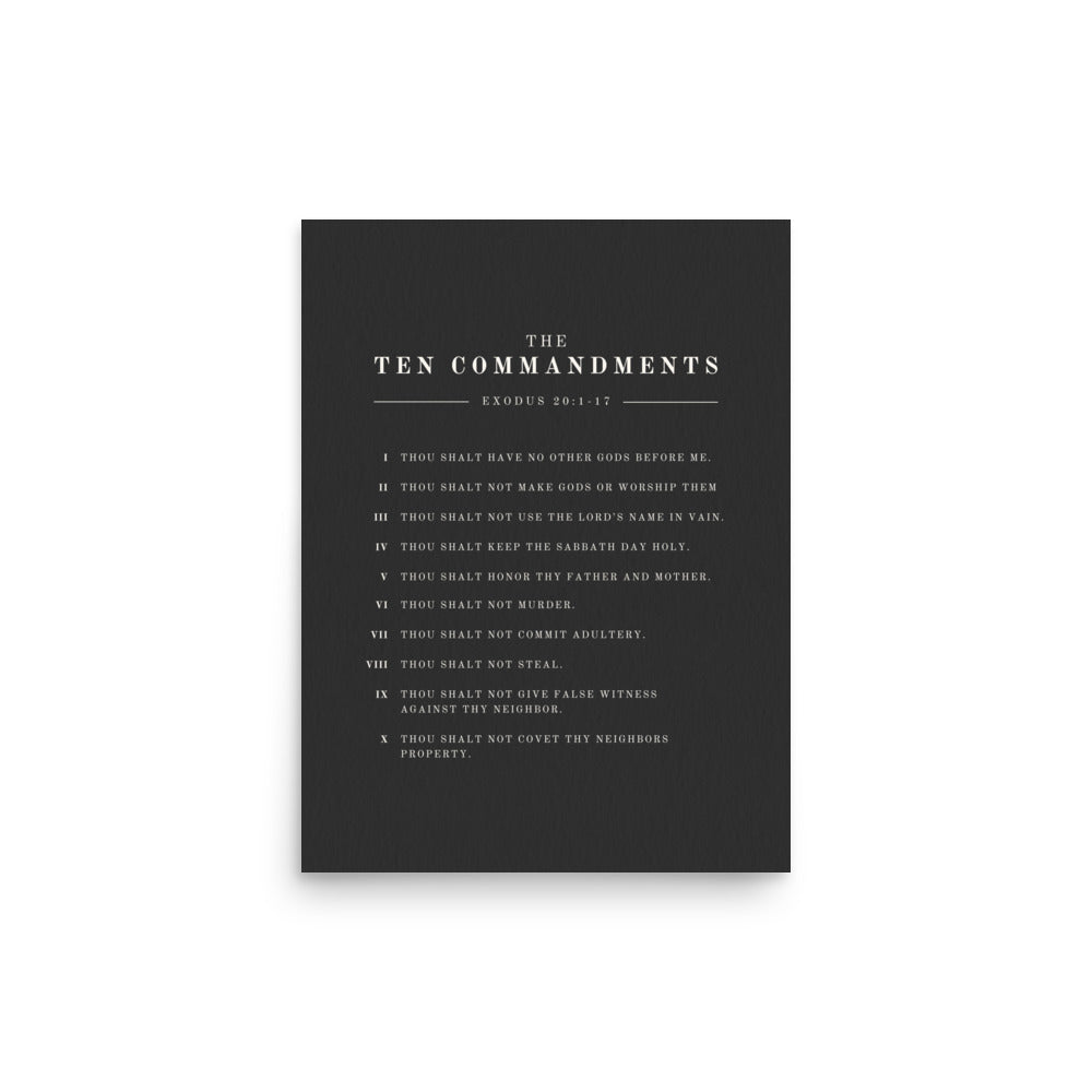 The Ten Commandments - Dark 12x16