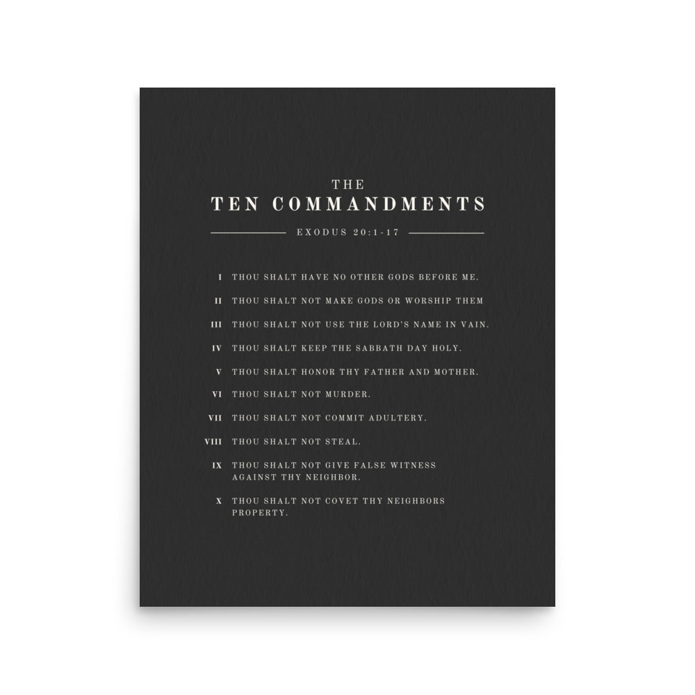 The Ten Commandments - Dark 16x20