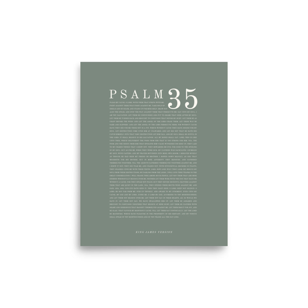 Psalm 35 Full Chapter Wall Art - Complete Scripture Print