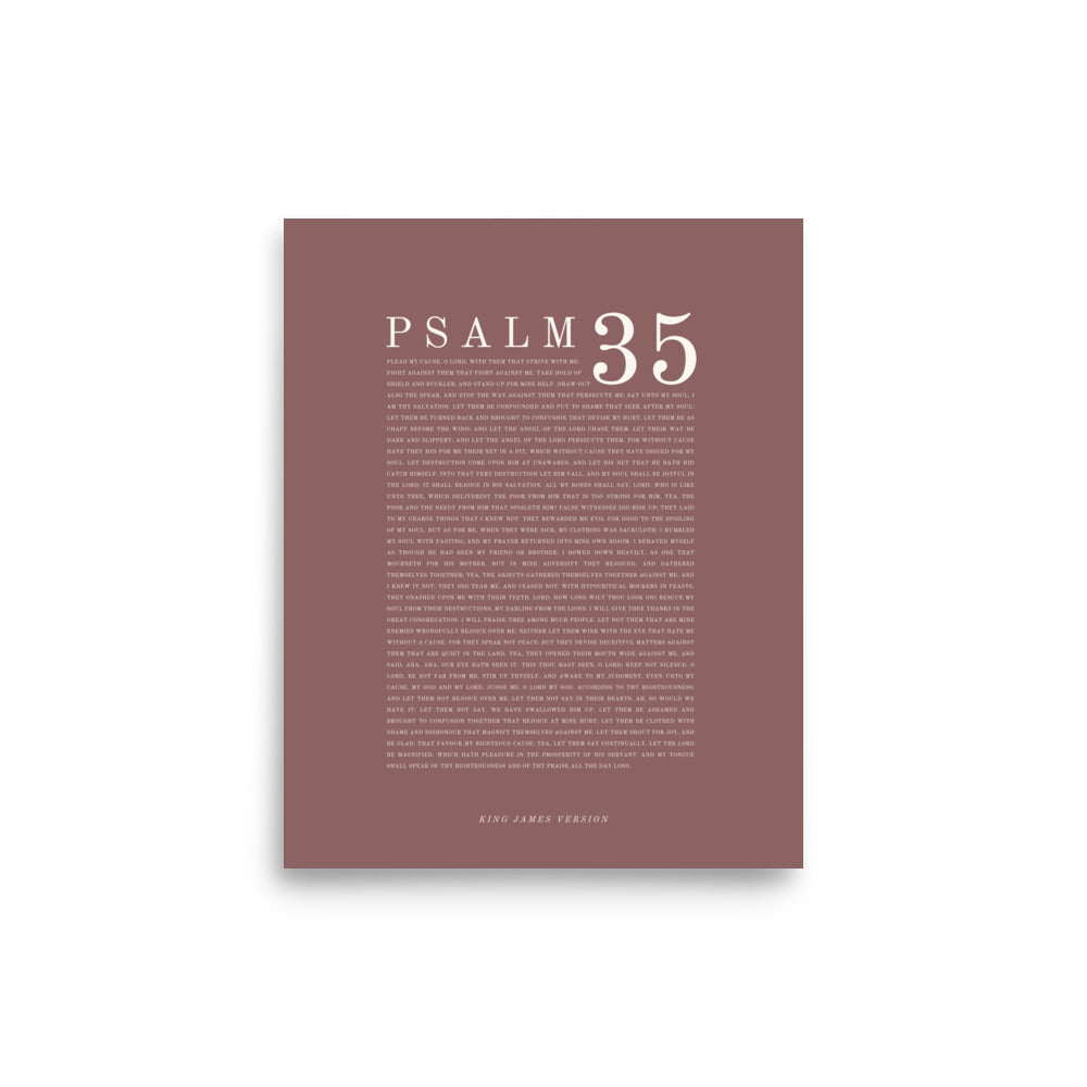 Psalm 35 Full Chapter Wall Art - Complete Scripture Print