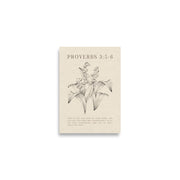 Proverbs 3:5-6 Verse Printed - Floral On Beige Background    5″×7″ / Unframed Matte Paper-A1 (23.3″×33.1″) / Unframed Matte Paper-A2 (16.5″×23.3″) / Unframed Matte Paper-8″×10″ / Unframed Matte Paper-8″×10″ / Black-8″×10″ / Red Oak-8″×10″ / White-11″×14″ / Unframed Matte Paper-11″×14″ / Black-11″×14″ / Red Oak
