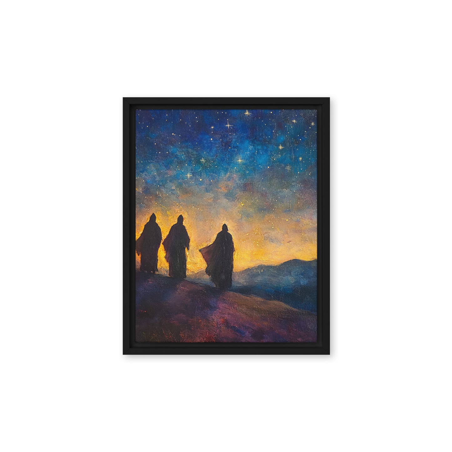 The Three Kings - Framed Canvas Print    Unframed Canvas / 8″×10″-Unframed Canvas / 9″×12″-Unframed Canvas / 11″×14″-Unframed Canvas / 12″×12″-Unframed Canvas / 12″×16″-Unframed Canvas / 12″×18″-Unframed Canvas / 16″×16″-Unframed Canvas / 16″×20″-Unframed Canvas / 18″×24″-Unframed Canvas / 20″×28″