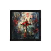 Cross of Roses - Framed Canvas Print    Unframed Canvas / 8″×10″-Unframed Canvas / 9″×12″-Unframed Canvas / 11″×14″-Unframed Canvas / 12″×12″-Unframed Canvas / 12″×16″-Unframed Canvas / 12″×18″-Unframed Canvas / 16″×16″-Unframed Canvas / 16″×20″-Unframed Canvas / 18″×24″-Unframed Canvas / 20″×28″