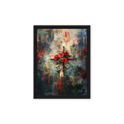 Cross of Roses - Framed Canvas Print    Unframed Canvas / 8″×10″-Unframed Canvas / 9″×12″-Unframed Canvas / 11″×14″-Unframed Canvas / 12″×12″-Unframed Canvas / 12″×16″-Unframed Canvas / 12″×18″-Unframed Canvas / 16″×16″-Unframed Canvas / 16″×20″-Unframed Canvas / 18″×24″-Unframed Canvas / 20″×28″