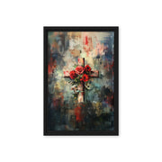 Cross of Roses - Framed Canvas Print    Unframed Canvas / 8″×10″-Unframed Canvas / 9″×12″-Unframed Canvas / 11″×14″-Unframed Canvas / 12″×12″-Unframed Canvas / 12″×16″-Unframed Canvas / 12″×18″-Unframed Canvas / 16″×16″-Unframed Canvas / 16″×20″-Unframed Canvas / 18″×24″-Unframed Canvas / 20″×28″