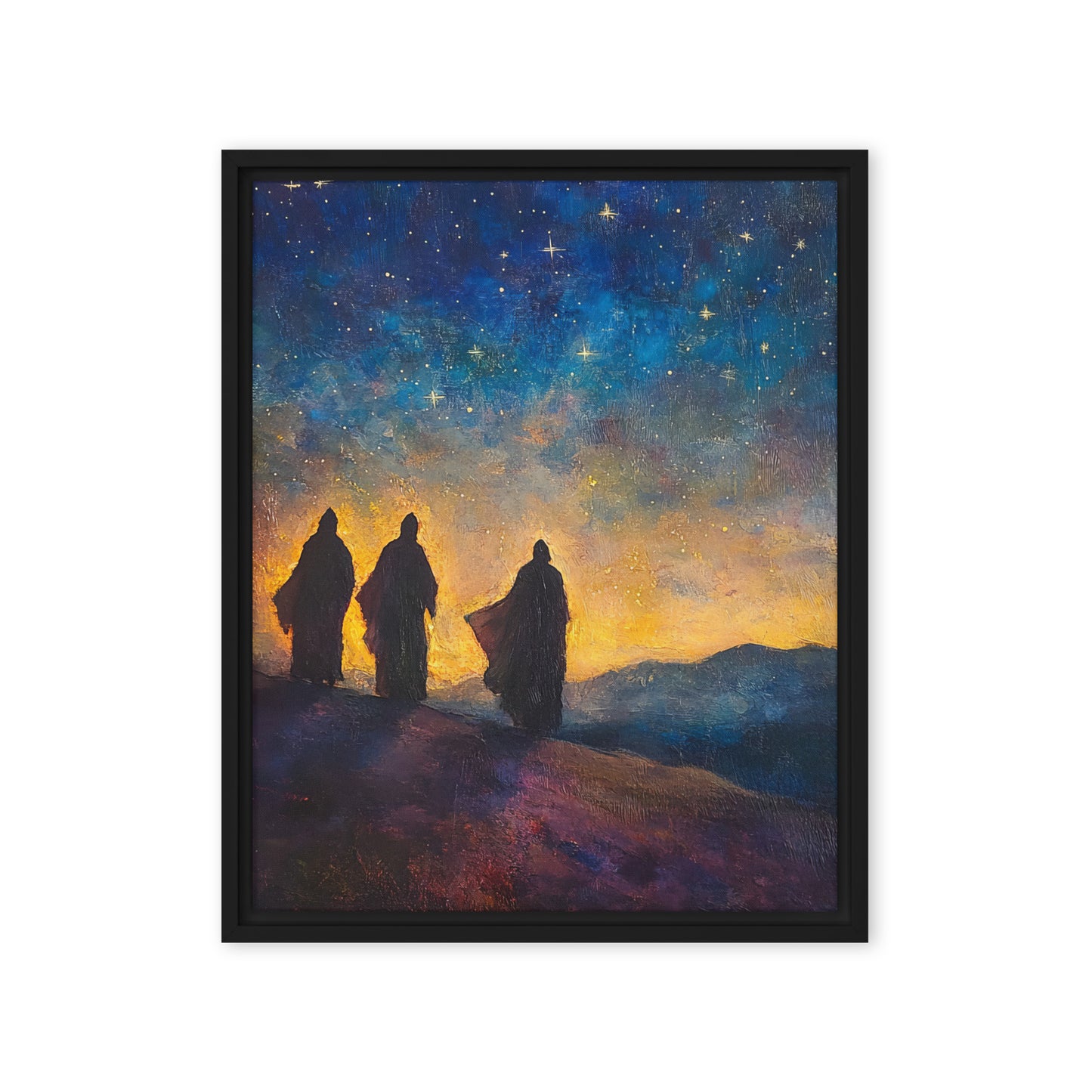 The Three Kings - Framed Canvas Print    Unframed Canvas / 8″×10″-Unframed Canvas / 9″×12″-Unframed Canvas / 11″×14″-Unframed Canvas / 12″×12″-Unframed Canvas / 12″×16″-Unframed Canvas / 12″×18″-Unframed Canvas / 16″×16″-Unframed Canvas / 16″×20″-Unframed Canvas / 18″×24″-Unframed Canvas / 20″×28″