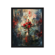 Cross of Roses - Framed Canvas Print    Unframed Canvas / 8″×10″-Unframed Canvas / 9″×12″-Unframed Canvas / 11″×14″-Unframed Canvas / 12″×12″-Unframed Canvas / 12″×16″-Unframed Canvas / 12″×18″-Unframed Canvas / 16″×16″-Unframed Canvas / 16″×20″-Unframed Canvas / 18″×24″-Unframed Canvas / 20″×28″