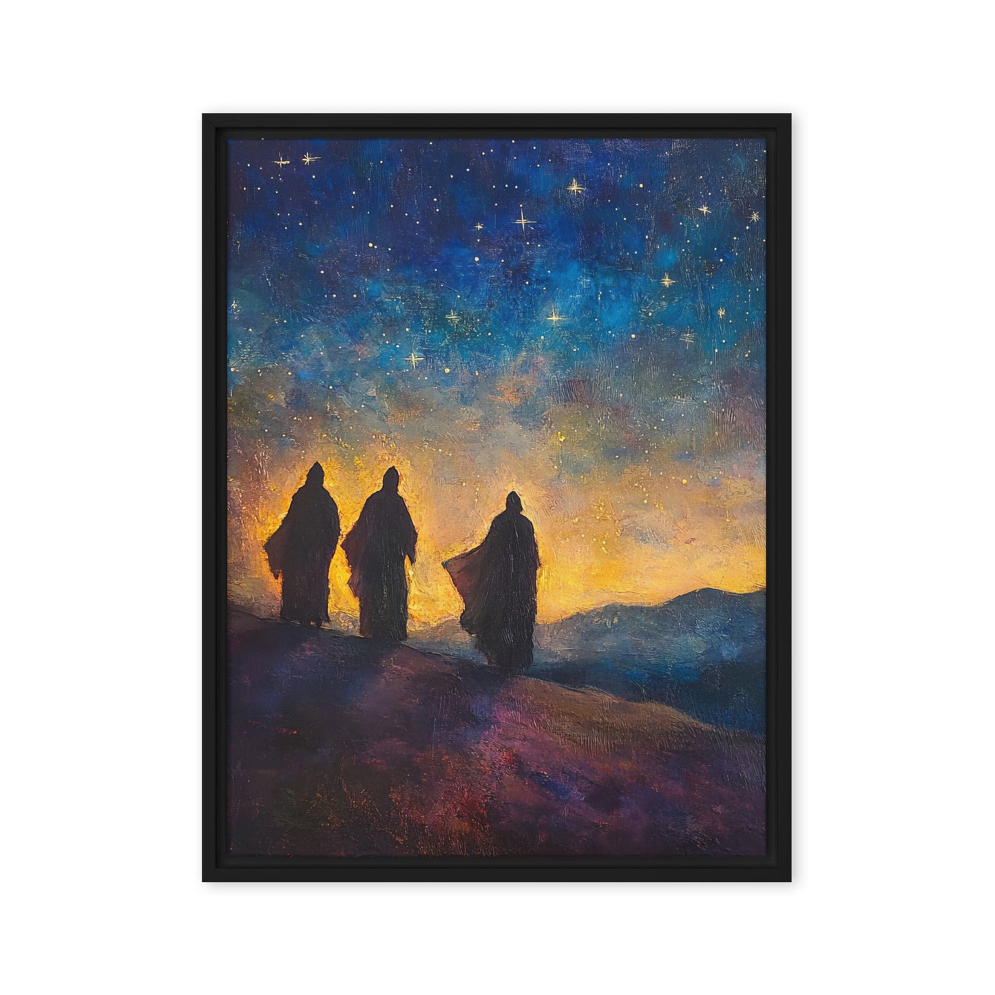The Three Kings - Framed Canvas Print    Unframed Canvas / 8″×10″-Unframed Canvas / 9″×12″-Unframed Canvas / 11″×14″-Unframed Canvas / 12″×12″-Unframed Canvas / 12″×16″-Unframed Canvas / 12″×18″-Unframed Canvas / 16″×16″-Unframed Canvas / 16″×20″-Unframed Canvas / 18″×24″-Unframed Canvas / 20″×28″