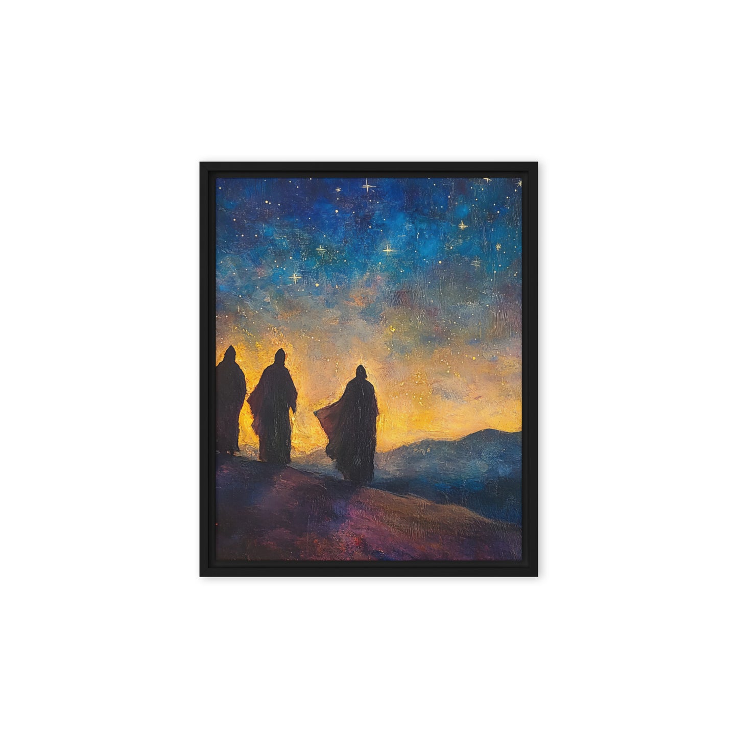 The Three Kings - Framed Canvas Print    Unframed Canvas / 8″×10″-Unframed Canvas / 9″×12″-Unframed Canvas / 11″×14″-Unframed Canvas / 12″×12″-Unframed Canvas / 12″×16″-Unframed Canvas / 12″×18″-Unframed Canvas / 16″×16″-Unframed Canvas / 16″×20″-Unframed Canvas / 18″×24″-Unframed Canvas / 20″×28″