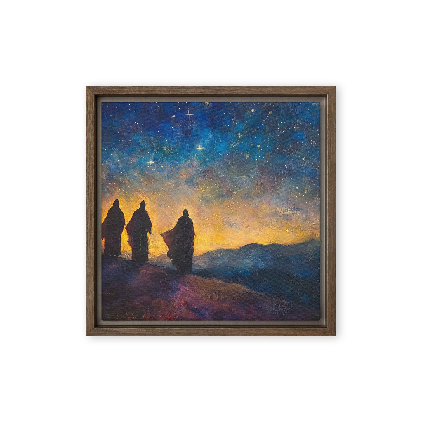 The Three Kings - Framed Canvas Print    Unframed Canvas / 8″×10″-Unframed Canvas / 9″×12″-Unframed Canvas / 11″×14″-Unframed Canvas / 12″×12″-Unframed Canvas / 12″×16″-Unframed Canvas / 12″×18″-Unframed Canvas / 16″×16″-Unframed Canvas / 16″×20″-Unframed Canvas / 18″×24″-Unframed Canvas / 20″×28″