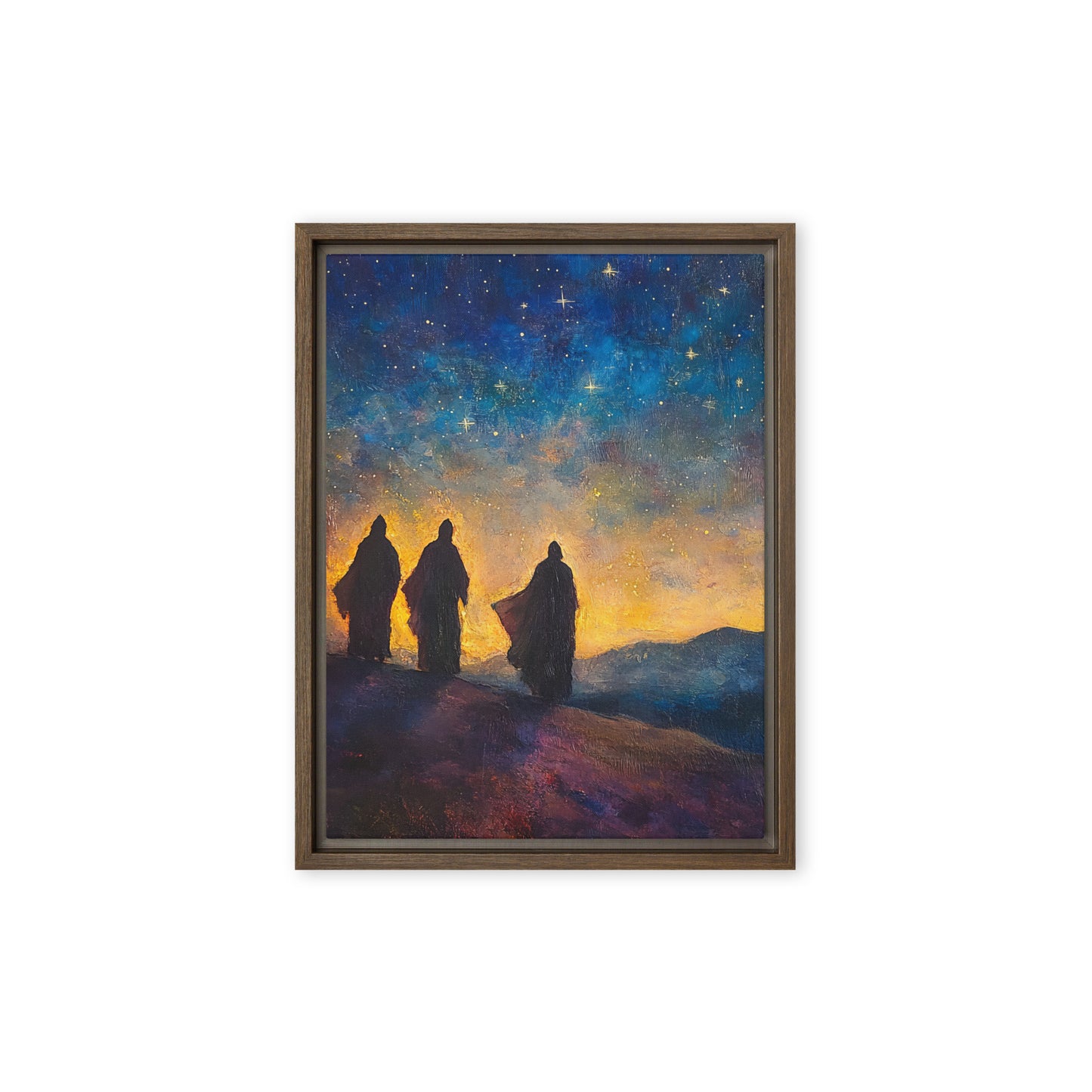 The Three Kings - Framed Canvas Print    Unframed Canvas / 8″×10″-Unframed Canvas / 9″×12″-Unframed Canvas / 11″×14″-Unframed Canvas / 12″×12″-Unframed Canvas / 12″×16″-Unframed Canvas / 12″×18″-Unframed Canvas / 16″×16″-Unframed Canvas / 16″×20″-Unframed Canvas / 18″×24″-Unframed Canvas / 20″×28″