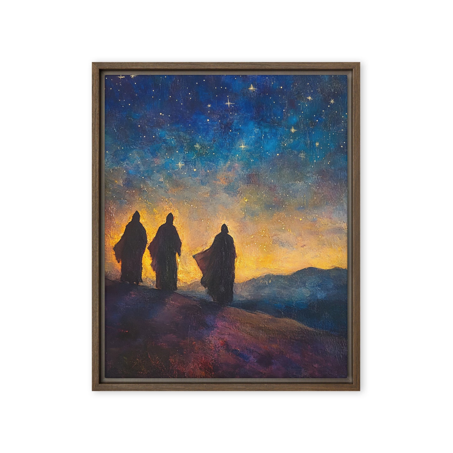 The Three Kings - Framed Canvas Print    Unframed Canvas / 8″×10″-Unframed Canvas / 9″×12″-Unframed Canvas / 11″×14″-Unframed Canvas / 12″×12″-Unframed Canvas / 12″×16″-Unframed Canvas / 12″×18″-Unframed Canvas / 16″×16″-Unframed Canvas / 16″×20″-Unframed Canvas / 18″×24″-Unframed Canvas / 20″×28″